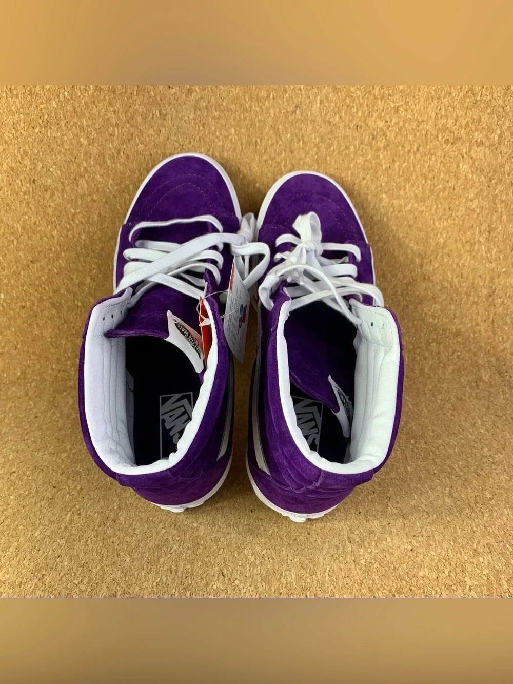 Vans Purple Suede Sk8-Hi Sneakers with White Stripe